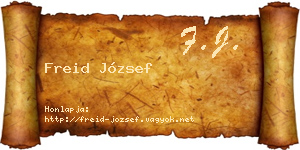 Freid József névjegykártya